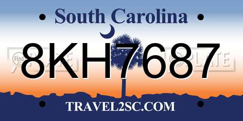 8KH7687 South Carolina License Plate