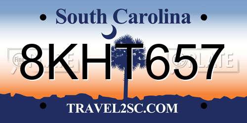 8KHT657 South Carolina License Plate