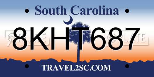 8KHT687 South Carolina License Plate