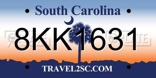 8KK1631 South Carolina License Plate