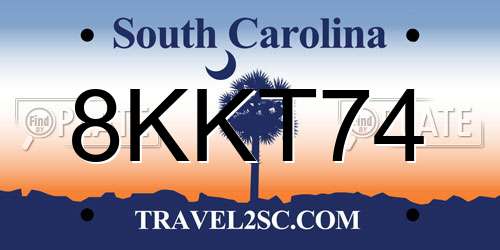 8KKT74 South Carolina License Plate