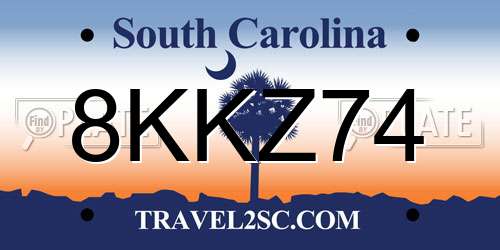 8KKZ74 South Carolina License Plate