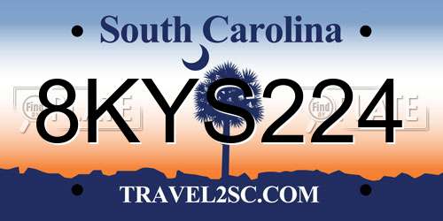 8KYS224 South Carolina License Plate