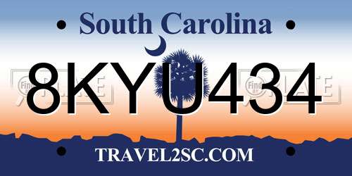 8KYU434 South Carolina License Plate