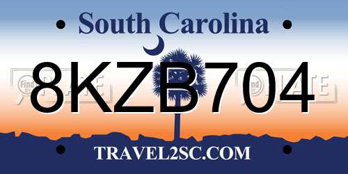 8KZB704 South Carolina License Plate