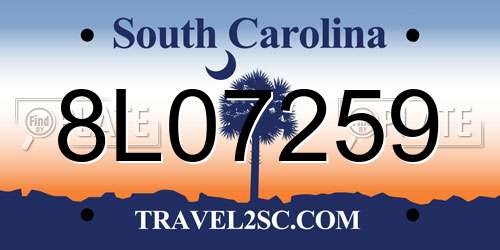 8L07259 South Carolina License Plate