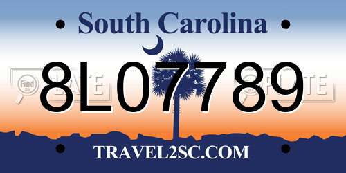 8L07789 South Carolina License Plate