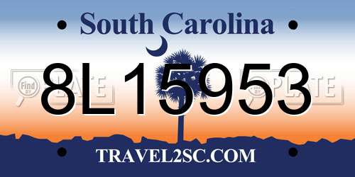 8L15953 South Carolina License Plate