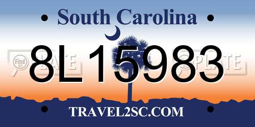 8L15983 South Carolina License Plate