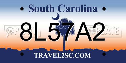 8L57A2 South Carolina License Plate