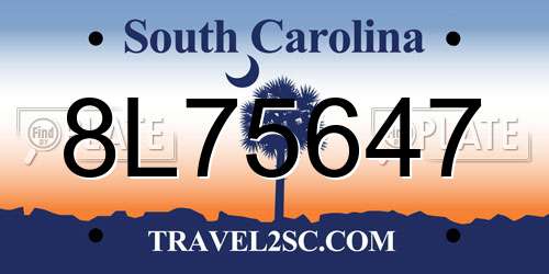 8L75647 South Carolina License Plate