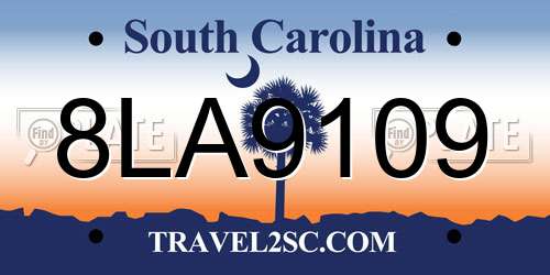 8LA9109 South Carolina License Plate