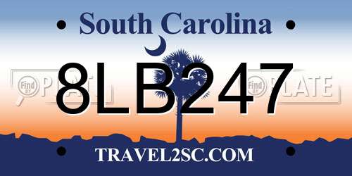 8LB247 South Carolina License Plate