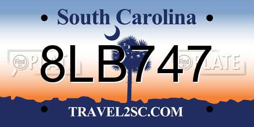 8LB747 South Carolina License Plate