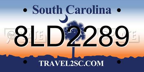 8LD2289 South Carolina License Plate