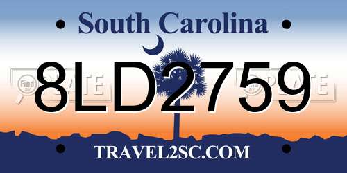 8LD2759 South Carolina License Plate