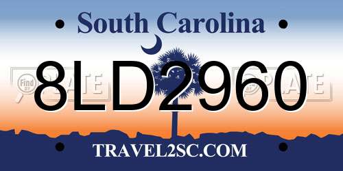 8LD2960 South Carolina License Plate
