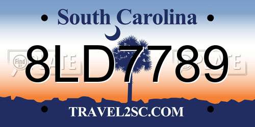8LD7789 South Carolina License Plate