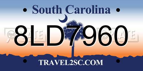 8LD7960 South Carolina License Plate