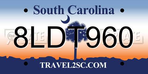 8LDT960 South Carolina License Plate