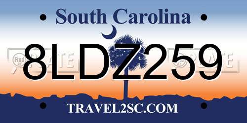 8LDZ259 South Carolina License Plate