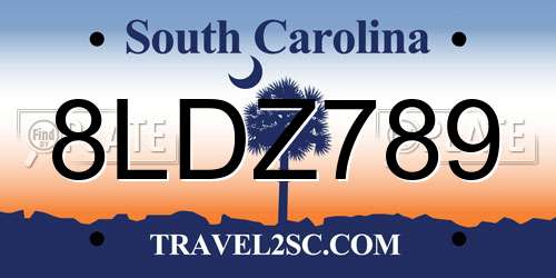 8LDZ789 South Carolina License Plate