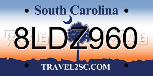 8LDZ960 South Carolina License Plate