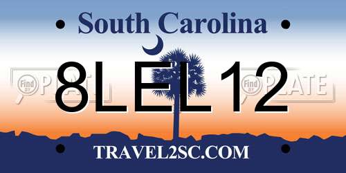 8LEL12 South Carolina License Plate