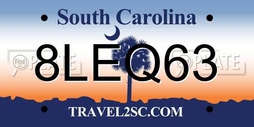 8LEQ63 South Carolina License Plate