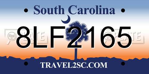 8LF2165 South Carolina License Plate