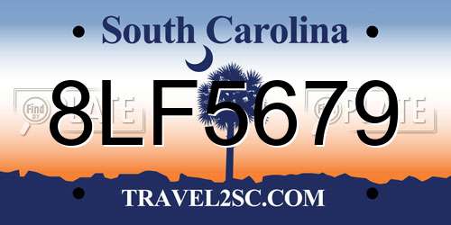 8LF5679 South Carolina License Plate