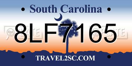 8LF7165 South Carolina License Plate