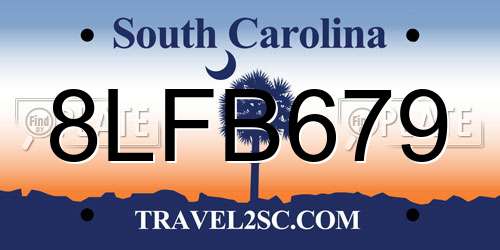 8LFB679 South Carolina License Plate