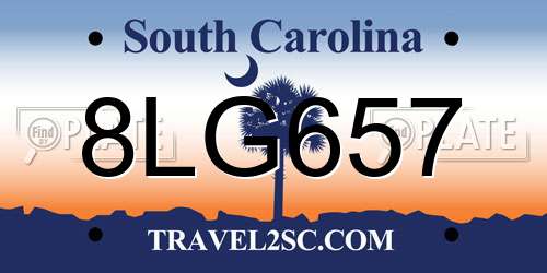 8LG657 South Carolina License Plate