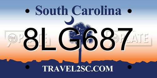 8LG687 South Carolina License Plate