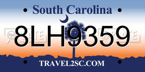 8LH9359 South Carolina License Plate