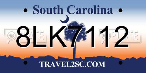 8LK7112 South Carolina License Plate