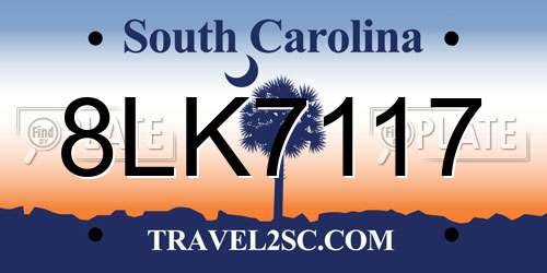 8LK7117 South Carolina License Plate