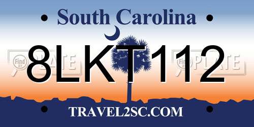 8LKT112 South Carolina License Plate