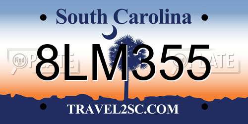 8LM355 South Carolina License Plate