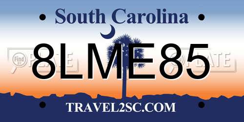 8LME85 South Carolina License Plate