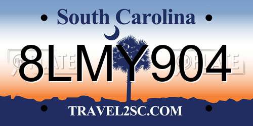 8LMY904 South Carolina License Plate