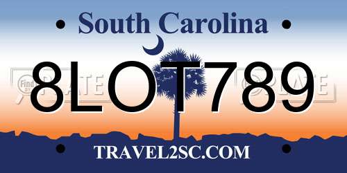 8LOT789 South Carolina License Plate