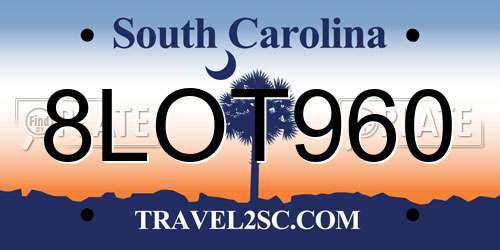 8LOT960 South Carolina License Plate