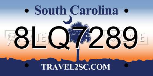 8LQ7289 South Carolina License Plate