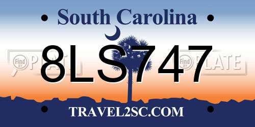 8LS747 South Carolina License Plate