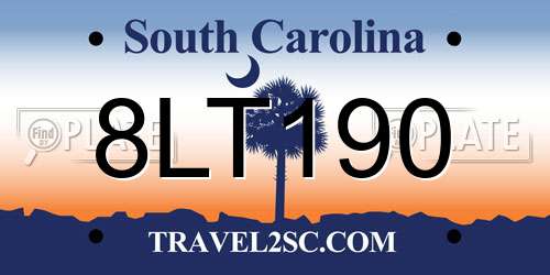 8LT190 South Carolina License Plate