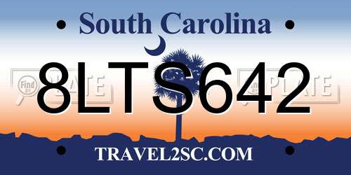 8LTS642 South Carolina License Plate