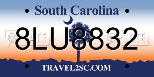 8LU8832 South Carolina License Plate