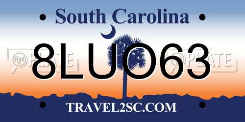 8LUO63 South Carolina License Plate
